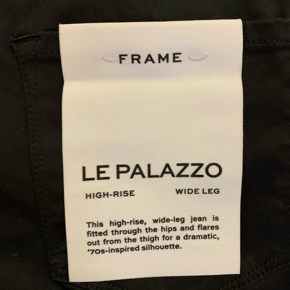 NEW FRAME le palazzo jean in noir sz 25 wide leg high rise - Picture 7 of 9